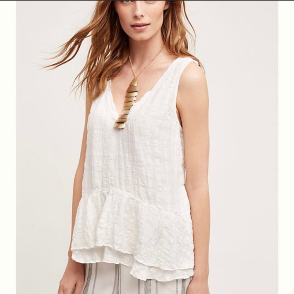 Vanessa Virginia Anthropologie Flutter Swing Top